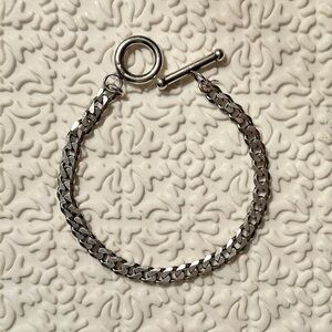 Stainless Steel Unisex Toggle Clasp Chain Bracelet, Size 7.5 Inches